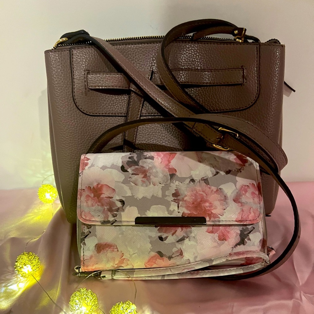 Nanette Lepore purse with complimenting floral wallet